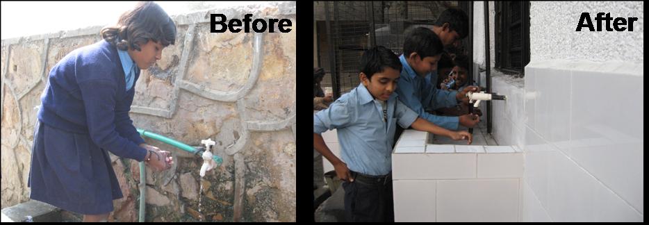 Before After Toilet at School